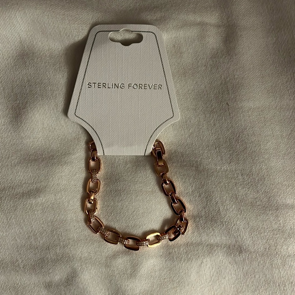 Sterling Forever brand rose gold link bracelet